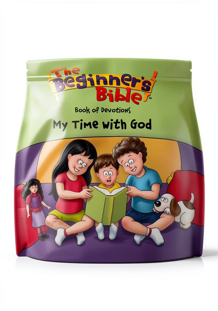 Child tapping interactive Bible story on a tablet in a bright living room