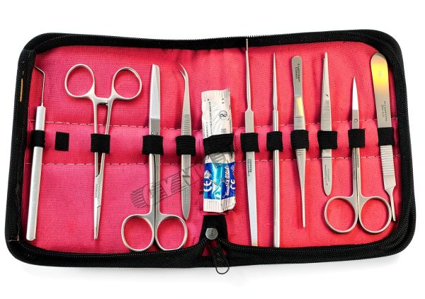German Grade Dissecting KIT of 11 PCS Scissors Forceps Probe Blades Needle ETC CYNAMED-6
