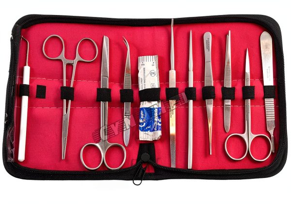 German Grade Dissecting KIT of 11 PCS Scissors Forceps Probe Blades Needle ETC CYNAMED-3