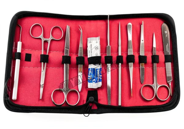 German Grade Dissecting KIT of 11 PCS Scissors Forceps Probe Blades Needle ETC CYNAMED-2