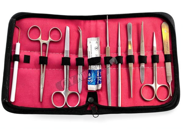German Grade Dissecting KIT of 11 PCS Scissors Forceps Probe Blades Needle ETC CYNAMED-5