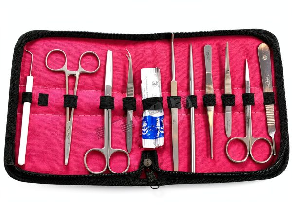 German Grade Dissecting KIT of 11 PCS Scissors Forceps Probe Blades Needle ETC CYNAMED-4