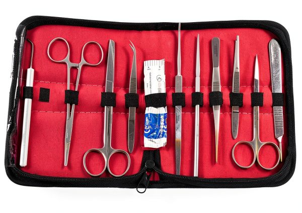 German Grade Dissecting KIT of 11 PCS Scissors Forceps Probe Blades Needle ETC CYNAMED-1