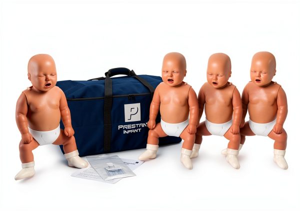 Infant CPR Manikin 4-Pack Dark Skin Tone by Prestan with Rate Monitor-0