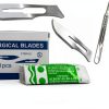 Scalpel Blades 100 Pack #10 with Handles #3 #4 Cynamed Sterile Set-0