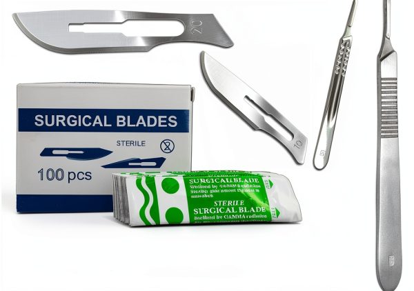 Scalpel Blades 100 Pack #10 with Handles #3 #4 Cynamed Sterile Set-0
