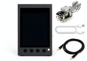 HAMCUBE Mini Morse Code Trainer Kit with Steel Paddle and 3.5mm Cable-0