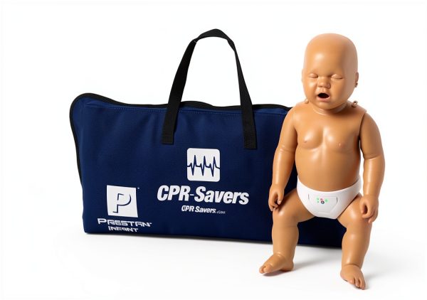 CPR Savers Prestan Professional Infant CPR Training Manikin with 2019 AHA Feedback Monitor, Dark Skin, PP-IM-100M-DS-0